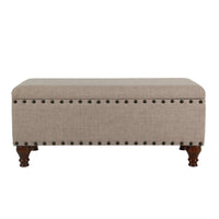 Ava Accent Bench, Storage Compartment, Nailhead Trim 42 Inch Tan Brown -BM334186