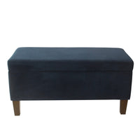 Ava Accent Storage Bench Ottoman with Navy Brown Velvet, 36 Inch -BM334188