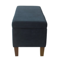 Ava Accent Storage Bench Ottoman with Navy Brown Velvet, 36 Inch -BM334188