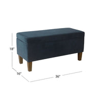 Ava Accent Storage Bench Ottoman with Navy Brown Velvet, 36 Inch -BM334188