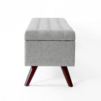 Eva Storage Bench Ottoman, Cloud Gray Woven Polyester, Brown, 48 Inch -BM334190