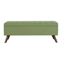 Eva Storage Bench Ottoman, Olive Green Woven Polyester, Brown, 48 Inch -BM334191