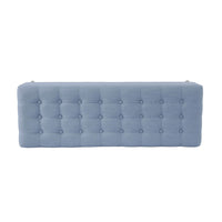 Eva Storage Bench Ottoman, French Blue Woven Polyester, Brown, 48 Inch -BM334192