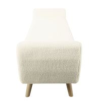 Rae Storage Bench Ottoman with Arms, Cream Sherpa, Brown, 60 Inch -BM334195