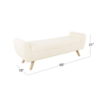 Rae Storage Bench Ottoman with Arms, Cream Sherpa, Brown, 60 Inch -BM334195