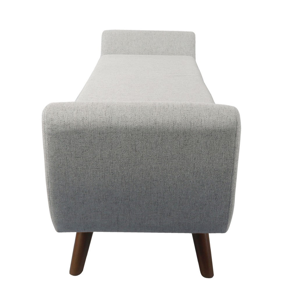Rae Storage Bench Ottoman with Arms, Light Gray Woven Fabric, 60 Inch -BM334197