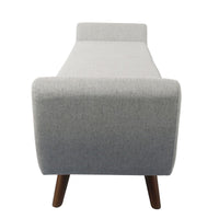 Rae Storage Bench Ottoman with Arms, Light Gray Woven Fabric, 60 Inch -BM334197