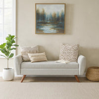 Rae Storage Bench Ottoman with Arms, Light Gray Woven Fabric, 60 Inch -BM334197