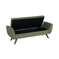 Rae Storage Bench Ottoman with Arms, Olive Green Woven Fabric, 60 Inch -BM334198