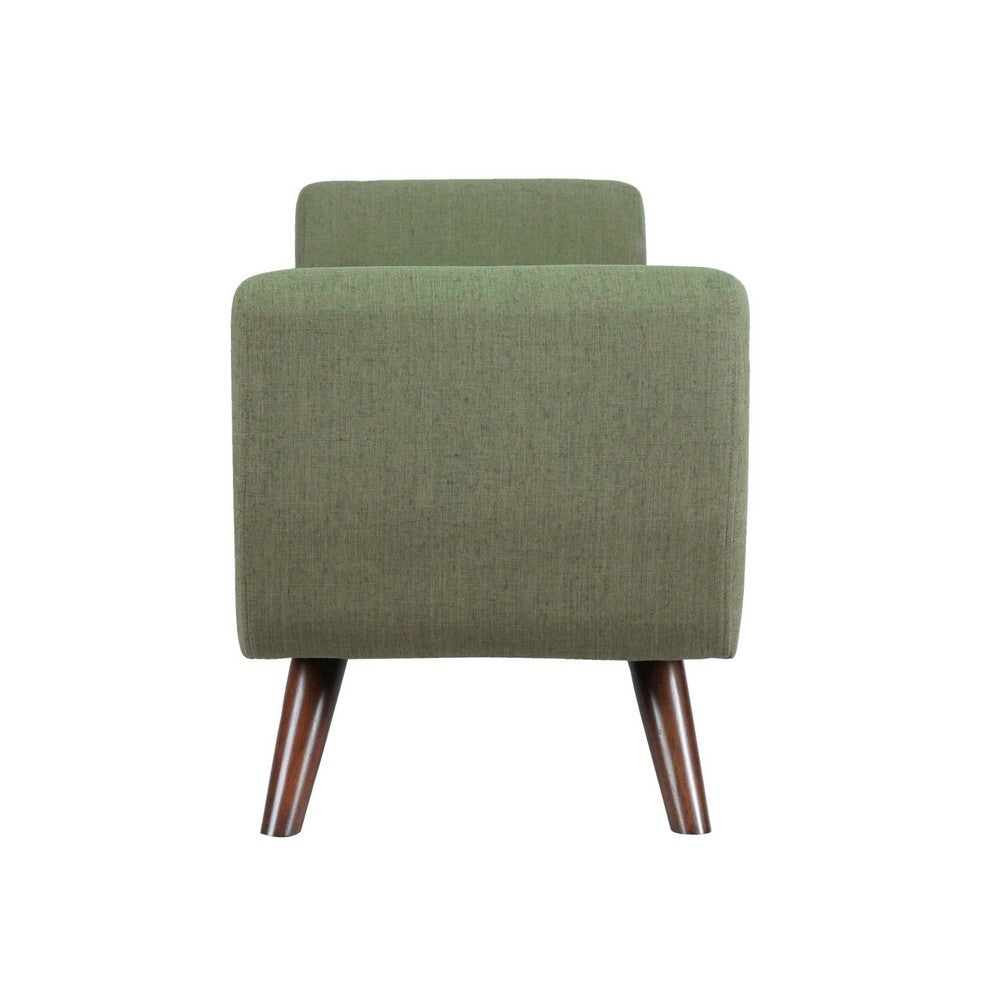 Rae Storage Bench Ottoman with Arms, Olive Green Woven Fabric, 60 Inch -BM334198
