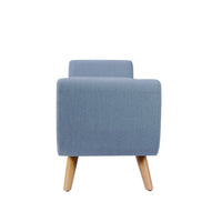 Rae Storage Bench Ottoman with Arms, French Blue Woven Fabric, 60 Inch -BM334199