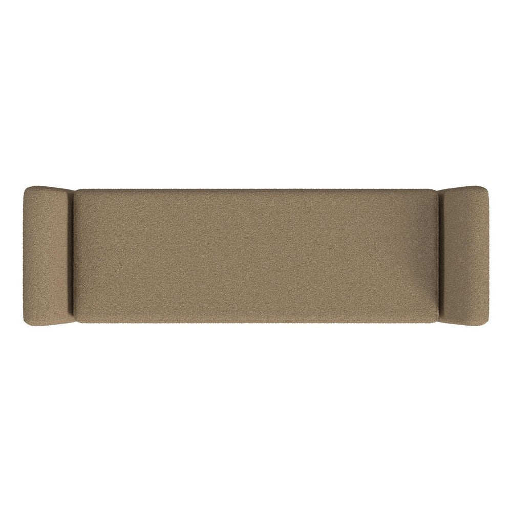 Rae Storage Bench Ottoman with Arms, Light Brown Boucle, 60 Inch -BM334200