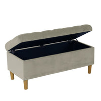 Sol Storage Bench Ottoman, Tan Beige Velvet, Brown, 40 Inch -BM334207
