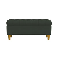 Sol Storage Bench Ottoman, Forest Green Soft Velvet, Brown, 40 Inch -BM334208