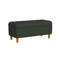 Sol Storage Bench Ottoman, Forest Green Soft Velvet, Brown, 40 Inch -BM334208