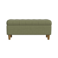 Sol Storage Bench Ottoman, Light Sage Green Velvet, Brown, 40 Inch -BM334209