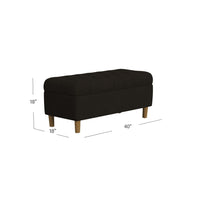 Sol Storage Bench Ottoman, Chocolate Brown Velvet, Wood, 40 Inch -BM334210
