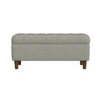 Sol Storage Bench Ottoman, Gray Woven Fabric, Brown Wood, 40 Inch -BM334212