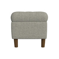 Sol Storage Bench Ottoman, Gray Woven Fabric, Brown Wood, 40 Inch -BM334212
