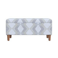 Zia Accent Storage Bench, Cream Gray Woven Diamond Pattern, 36 Inch -BM334215