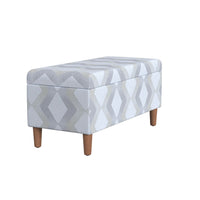 Zia Accent Storage Bench, Cream Gray Woven Diamond Pattern, 36 Inch -BM334215