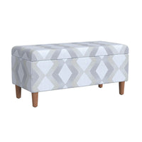 Zia Accent Storage Bench, Cream Gray Woven Diamond Pattern, 36 Inch -BM334215