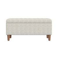 Zia Accent Storage Bench, Cream Chevron Woven Fabric, Brown, 36 Inch -BM334216