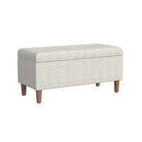 Zia Accent Storage Bench, Cream Chevron Woven Fabric, Brown, 36 Inch -BM334216