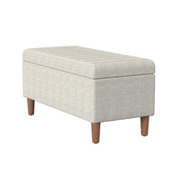 Zia Accent Storage Bench, Cream Chevron Woven Fabric, Brown, 36 Inch -BM334216