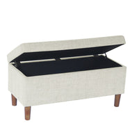 Zia Accent Storage Bench, Cream Chevron Woven Fabric, Brown, 36 Inch -BM334216