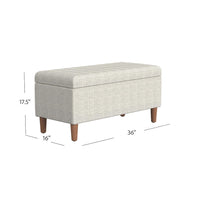 Zia Accent Storage Bench, Cream Chevron Woven Fabric, Brown, 36 Inch -BM334216