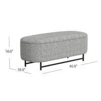 Pat Storage Bench Ottoman, Gray Yarn Cream Boucle, Black Metal 46 Inch -BM334219