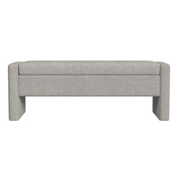Kim Storage Bench Ottoman, Light Gray Velvet and Solid Wood, 50 Inch -BM334222