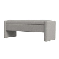 Kim Storage Bench Ottoman, Light Gray Velvet and Solid Wood, 50 Inch -BM334222
