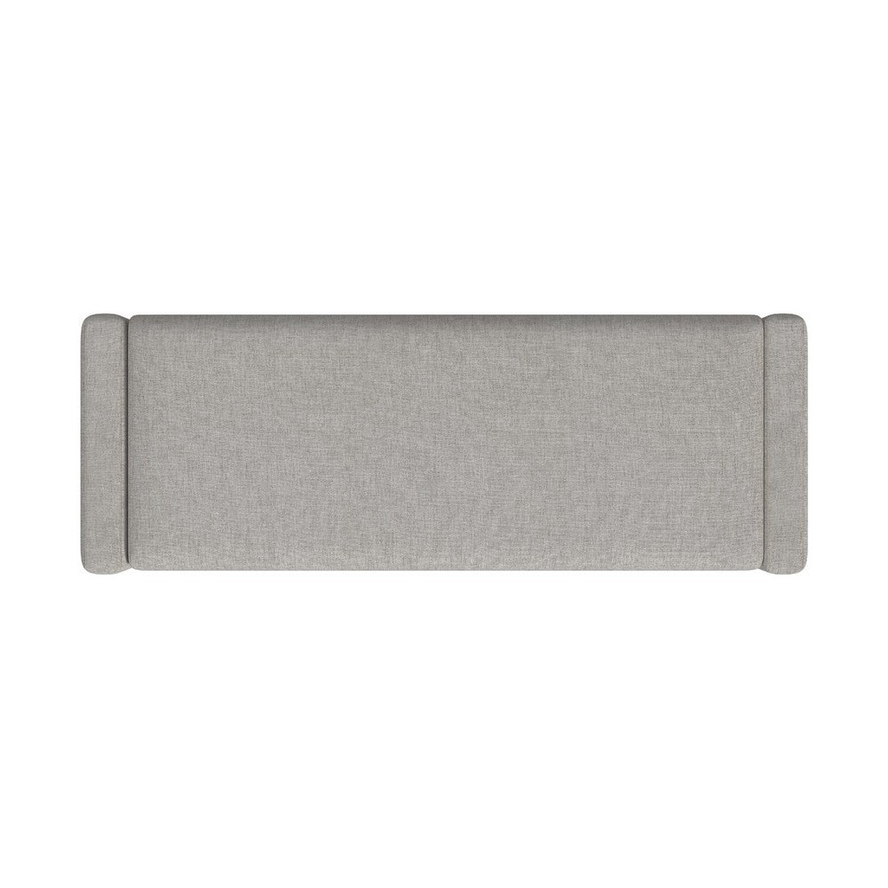 Kim Storage Bench Ottoman, Light Gray Velvet and Solid Wood, 50 Inch -BM334222