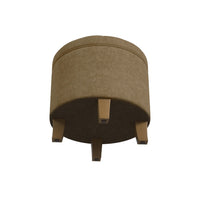 Wes Round Storage Ottoman, Mocha Brown Velvet, Hardwood, 19 Inch -BM334226