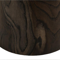 Eray Chairside End Table, Drum Design, Teak Black Mango Wood 18 Inch -BM334239