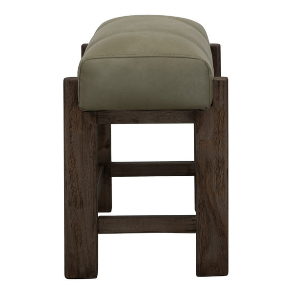 Eray 24 Inch Counter Stool, Sage Green Seat Cushion, Brown Teak Wood -BM334245