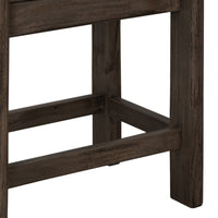 Eray 24 Inch Counter Stool, Sage Green Seat Cushion, Brown Teak Wood -BM334245