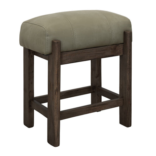 Eray 24 Inch Counter Stool, Sage Green Seat Cushion, Brown Teak Wood -BM334245