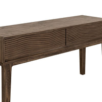Oly Sofa Console Table, 2 Drawer, Natural Brown Melina Wood, 55 Inch -BM334262