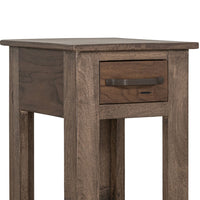 Tacey Chairside Table, 1 Drawer, 1 Shelf, Peanut Brown Wood, 18 Inch -BM334267