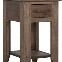 Tacey Chairside Table, 1 Drawer, 1 Shelf, Peanut Brown Wood, 18 Inch -BM334267