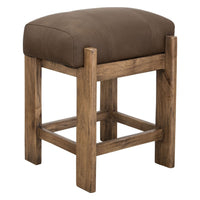 Eray Counter Stool, Almond Barrel Brown, Rustic Dark Faux Leather -BM334290