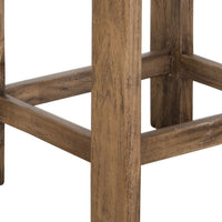 Eray Counter Stool, Almond Barrel Brown, Rustic Dark Faux Leather -BM334290