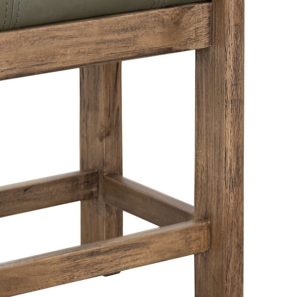 Eray Counter Stool, Almond, Barrel Brown, Olive Green Faux Leather -BM334291