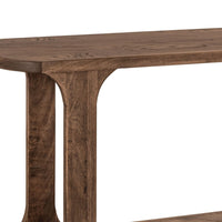 Eray Sofa Console Table, 1 Shelf, Almond Barrel Brown Wood, 59 Inch -BM334296