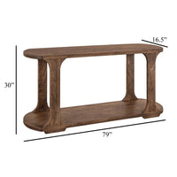 Eray Sofa Console Table, 1 Shelf, Almond Barrel Brown Wood, 59 Inch -BM334296
