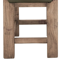 Eray Counter Stool, Olive Green Cushioned Seat, Melina Wood, 24 Inch -BM334315