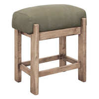 Eray Counter Stool, Olive Green Cushioned Seat, Melina Wood, 24 Inch -BM334315